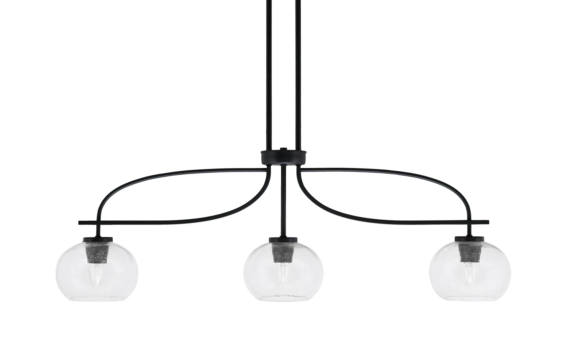 Cavella 3-Light Island Pendant with Clear Bubble Glass
