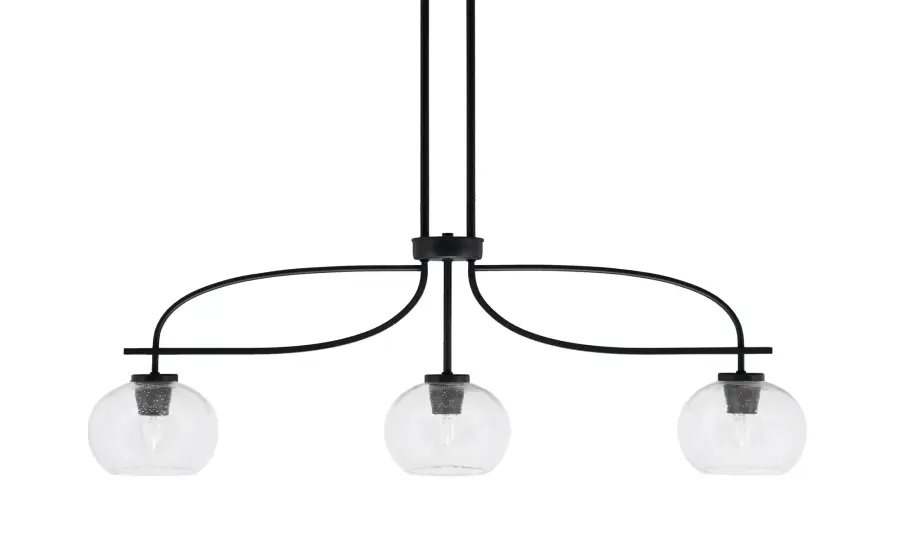 Cavella 3-Light Island Pendant with Clear Bubble Glass - Image 1