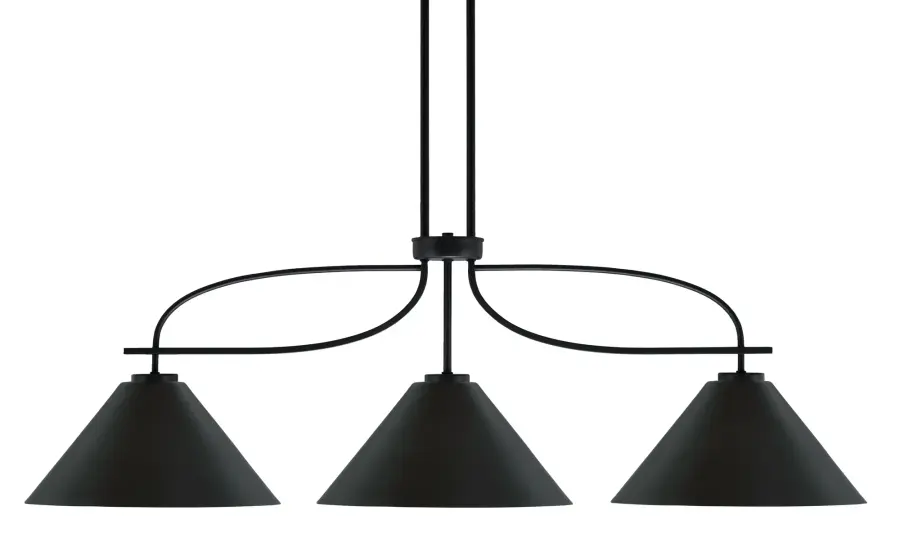 Cavella 3-Light Island Pendant in Matte Black - Image 1