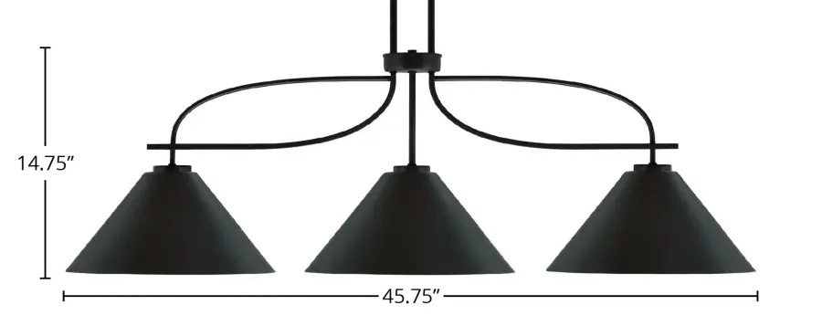 Cavella 3-Light Island Pendant in Matte Black - Image 2