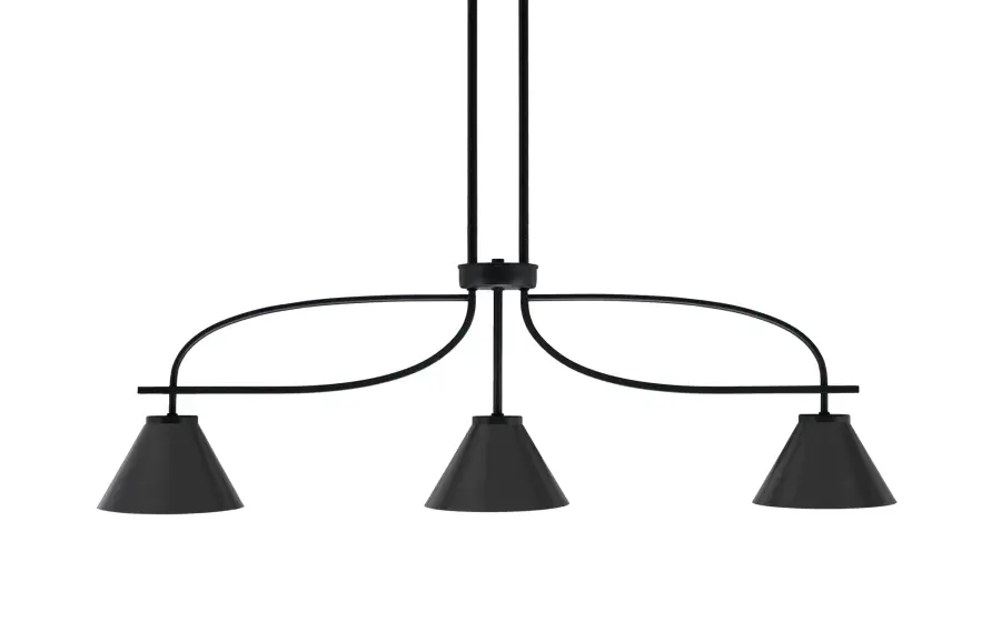 Cavella 3-Light Island Light in Matte Black - Image 1