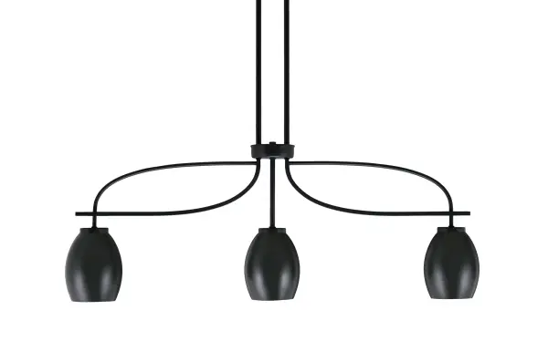 The Cavella 3-Light Island Pendant delivers striking industrial aesthetics with its matte black finish and oval metal shades. Perfect for kitchen islands and dining areas, this fixture provides focused task lighting while making a bold design statement.