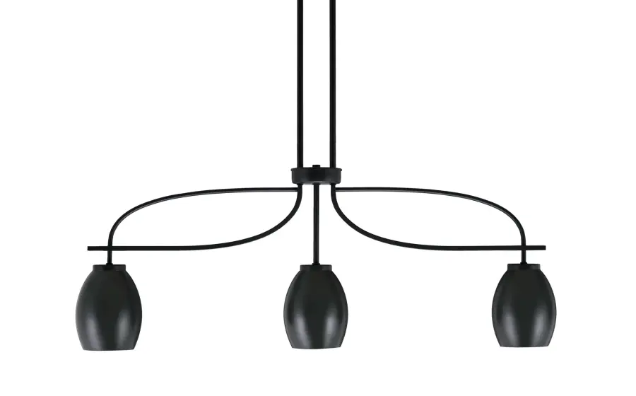 Cavella 3-Light Island Pendant in Matte Black - Image 1