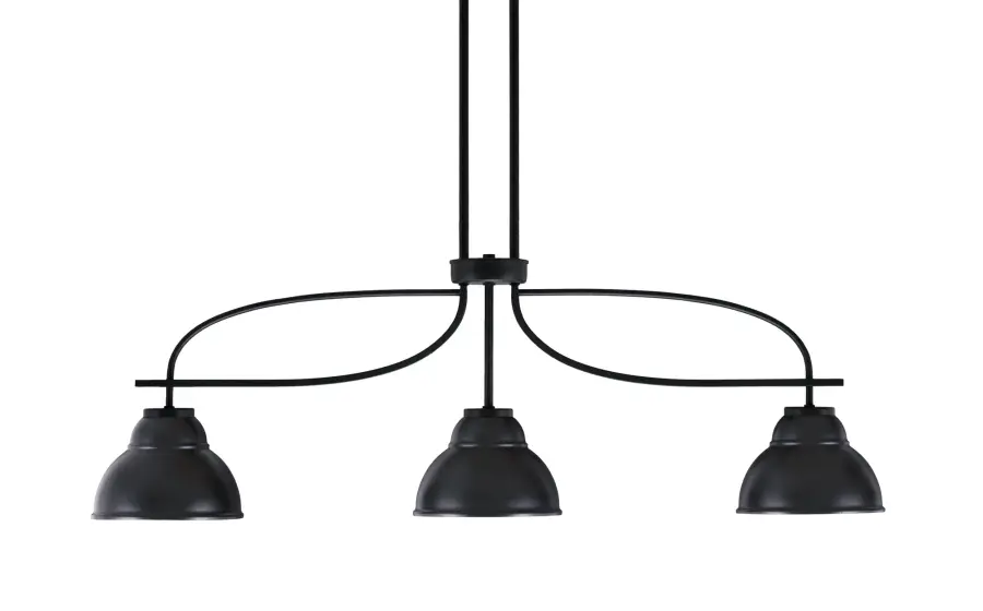 Cavella 3-Light Island Pendant in Matte Black - Image 1