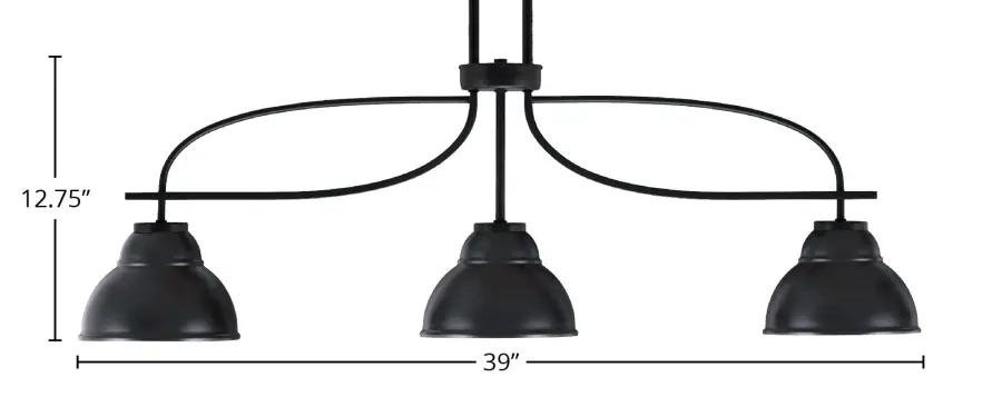 Cavella 3-Light Island Pendant in Matte Black - Image 2
