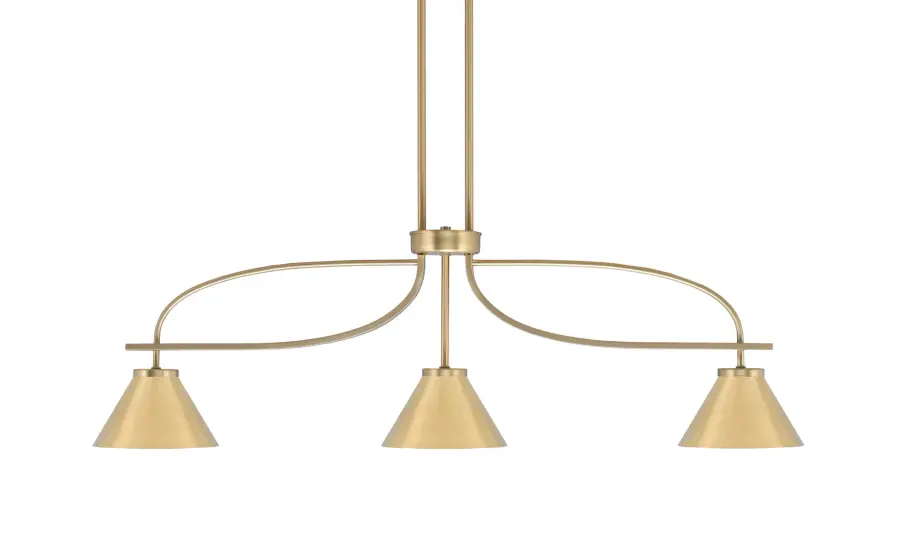 Cavella 3-Light Island Pendant in New Age Brass - Image 1