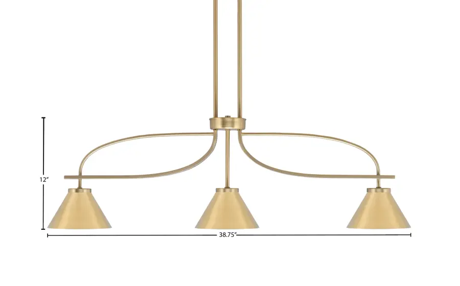 Cavella 3-Light Island Pendant in New Age Brass - Image 2