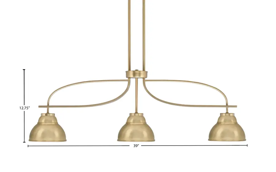 Cavella 3-Light Island Pendant in New Age Brass - Image 2