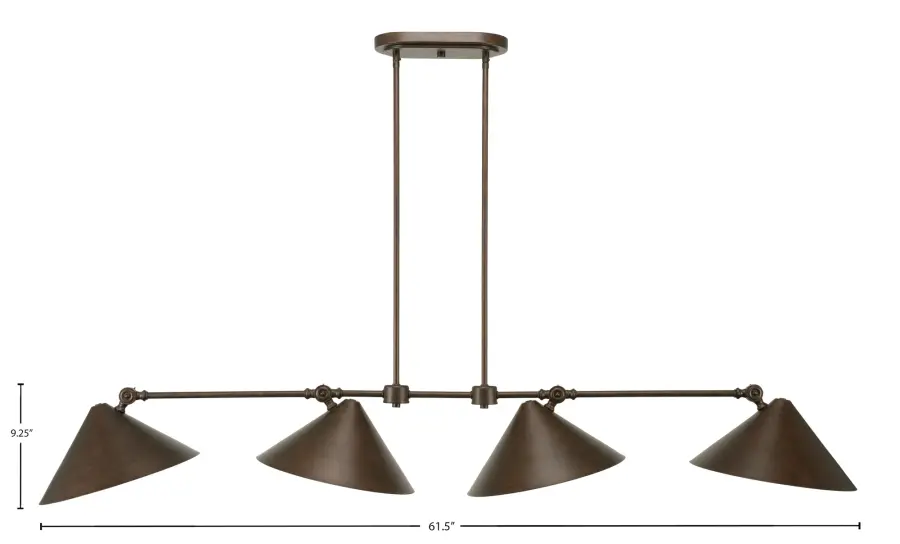 Tangent 4-Light Island Pendant in Bronze - Image 2