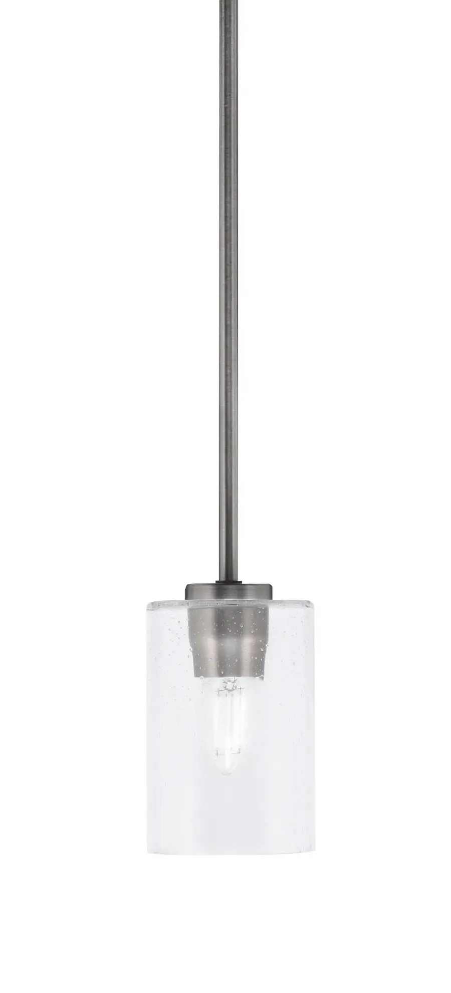 Atlas Stem Hung Mini Pendant with Clear Bubble Glass - Image 1