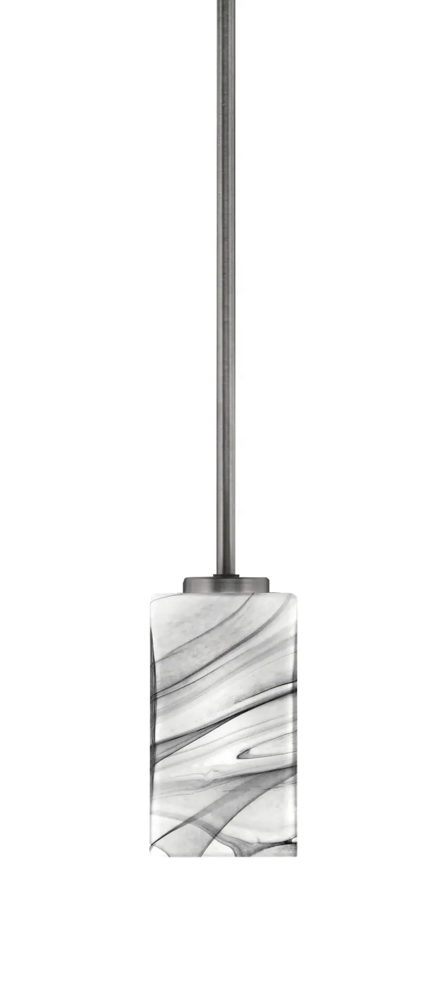 Atlas Stem Hung Mini Pendant with Onyx Swirl Glass - Image 2