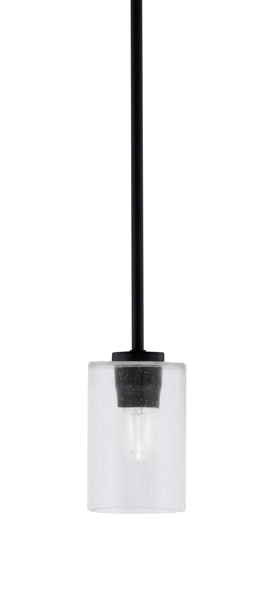 Atlas Stem Hung Mini Pendant with Clear Bubble Glass