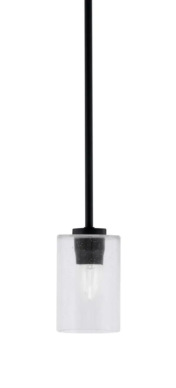 The Atlas Mini Pendant combines industrial matte black styling with charming clear bubble glass. Its compact 4-inch size makes it perfect for multiples over kitchen islands or as accent lighting in smaller spaces.