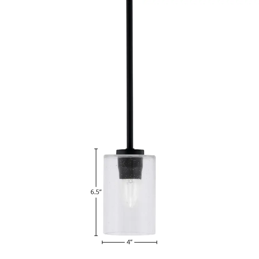 Atlas Stem Hung Mini Pendant with Clear Bubble Glass - Image 2