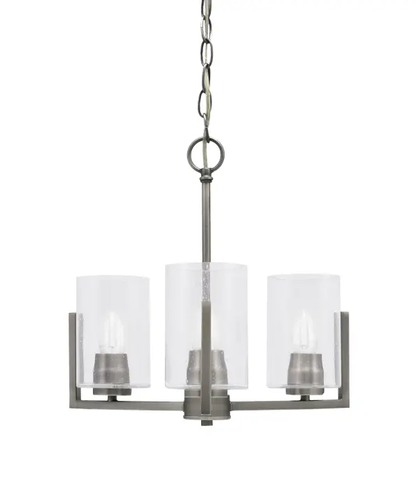 Atlas 3 Light Chandelier with Clear Bubble Glass - Image 1