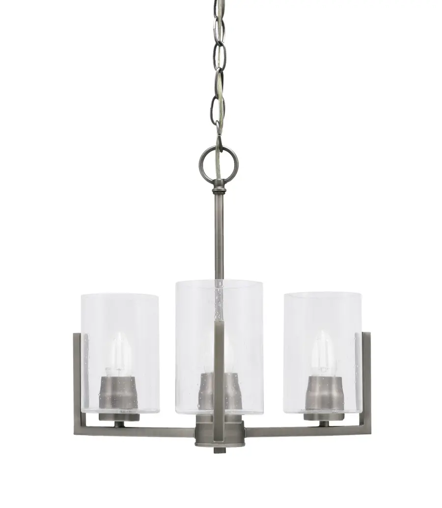 Atlas 3 Light Chandelier with Clear Bubble Glass - Image 1