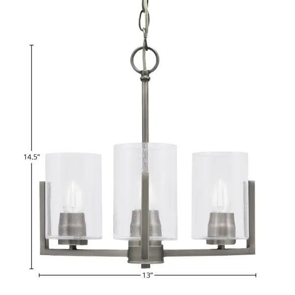 Atlas 3 Light Chandelier with Clear Bubble Glass - Image 2