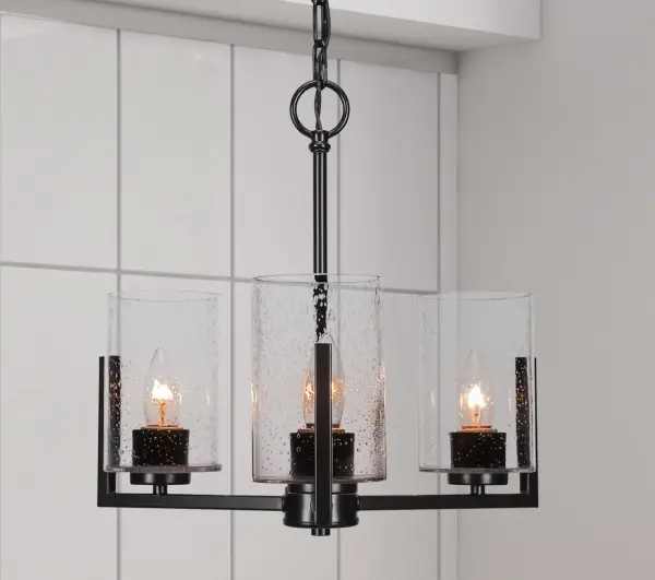 Atlas 3-Light Chandelier with Clear Bubble Glass - Image 3
