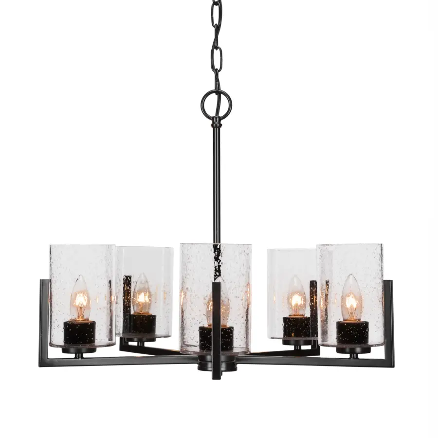 Atlas 5 Light Chandelier with Clear Bubble Glass - Image 1
