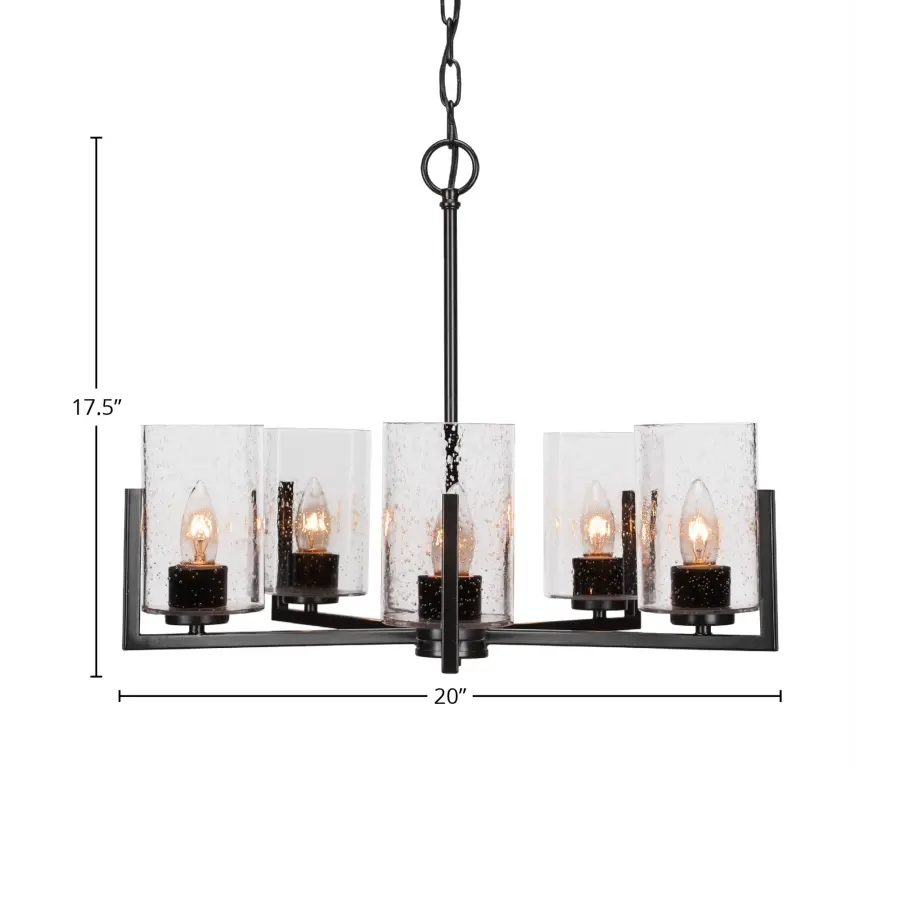 Atlas 5 Light Chandelier with Clear Bubble Glass - Image 2