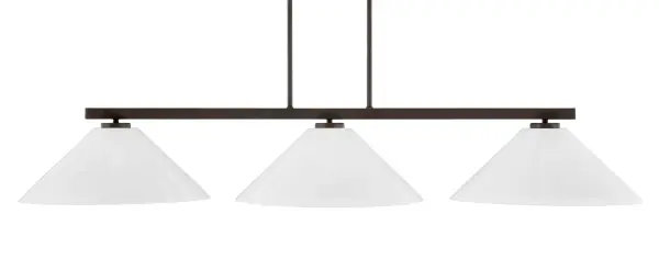 Atlas 3-Light Island Pendant in Dark Granite with White Marble Glass - Image 1