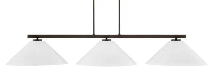 Atlas 3-Light Island Pendant in Dark Granite with White Marble Glass - Image 1