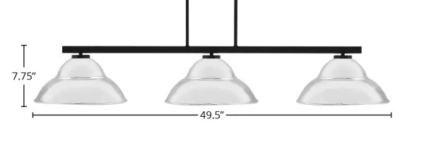 Atlas 3-Light Island Chandelier in Matte Black with Chrome Double Bubble Shades - Image 2