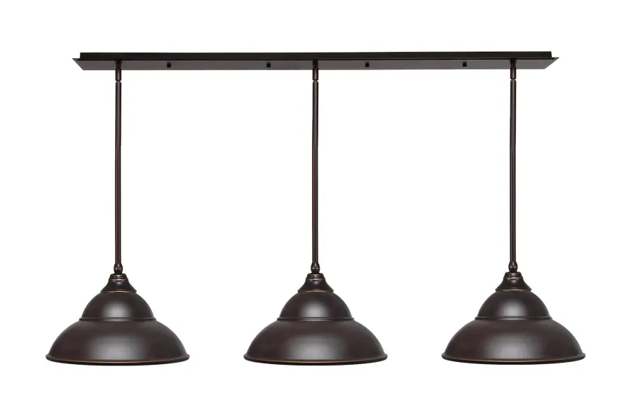 3-Light Linear Pendant with Dark Granite Double Bubble Shades - Image 1