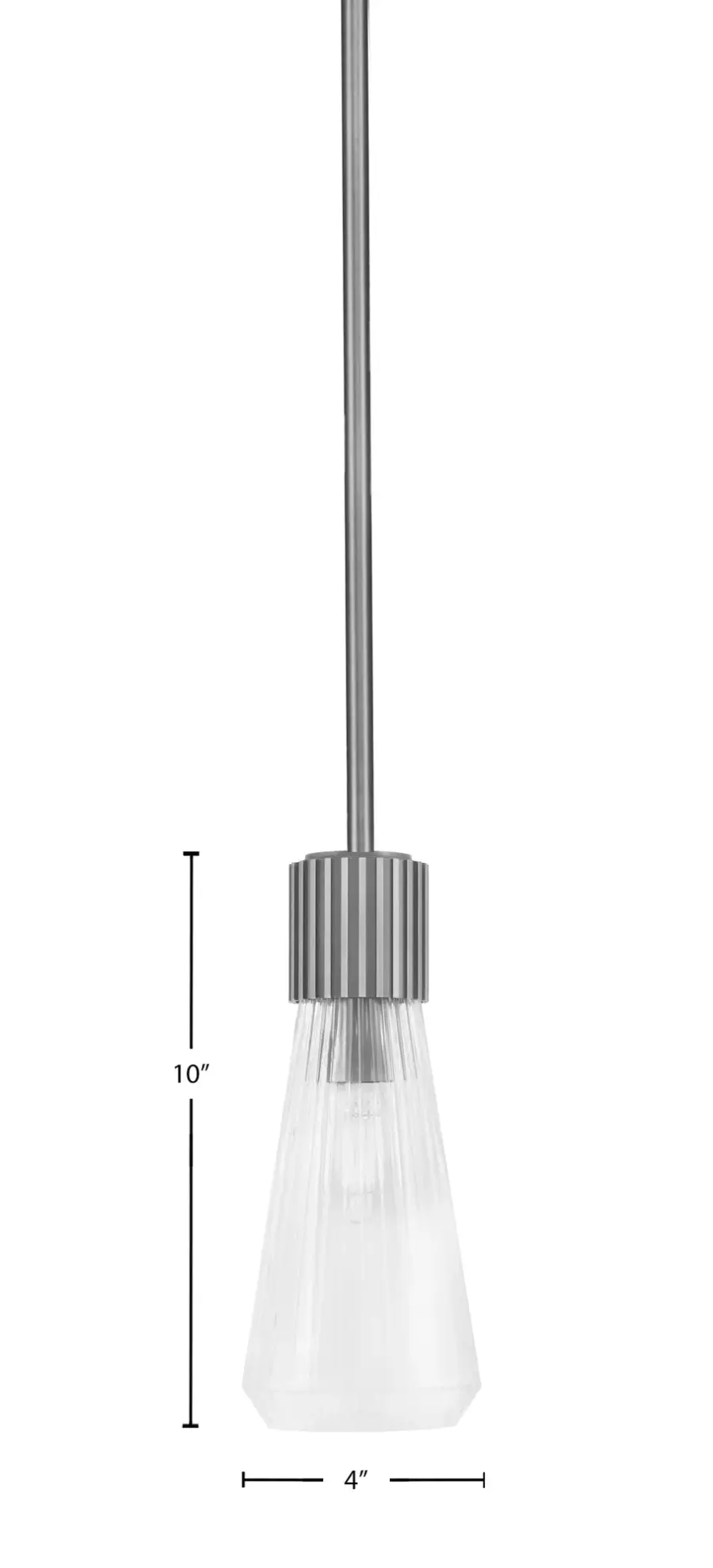 Everleigh Stem Hung Mini Pendant with Clear Ribbed Glass - Image 2