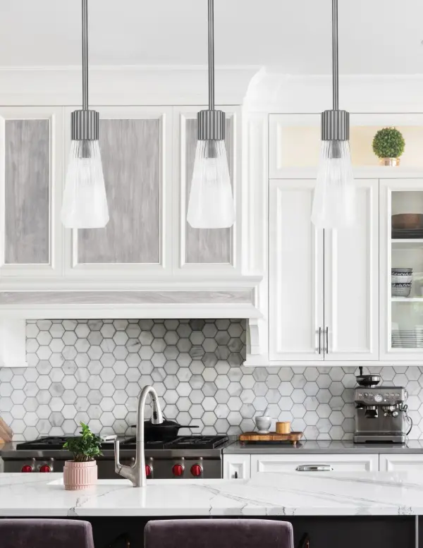 Everleigh Stem Hung Mini Pendant with Clear Ribbed Glass - Image 3