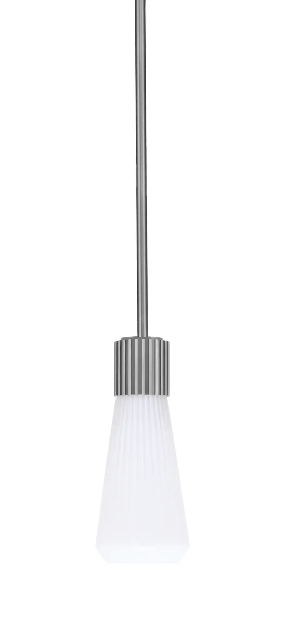 Everleigh Stem Hung Mini Pendant with White Opal Ribbed Glass - Image 1