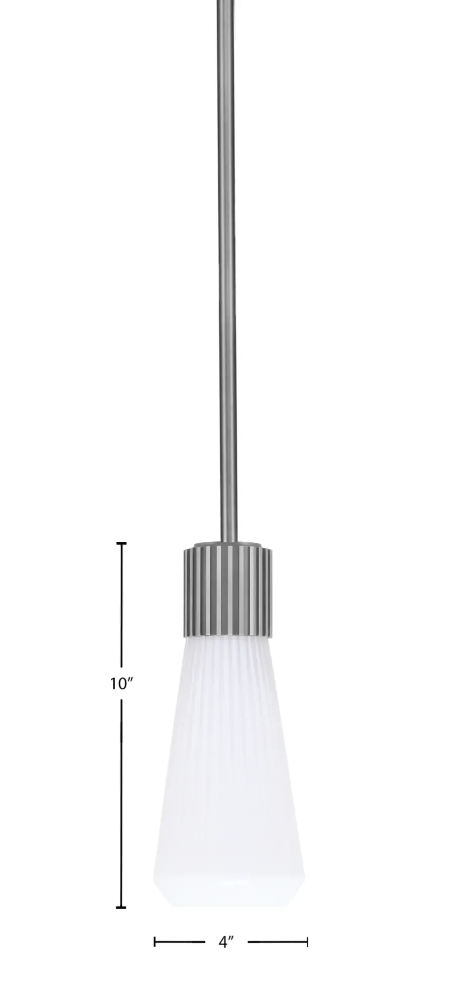 Everleigh Stem Hung Mini Pendant with White Opal Ribbed Glass - Image 2