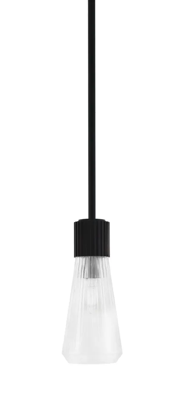 The Everleigh Mini Pendant combines clean lines with classic ribbed glass detailing, creating a versatile fixture that works beautifully in both contemporary and transitional spaces. Perfect for task lighting or accent applications.