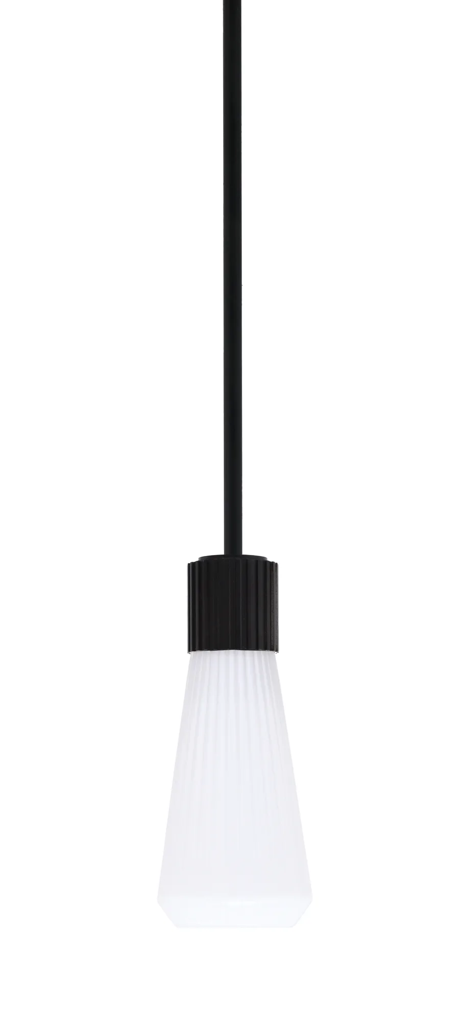 Everleigh Stem Hung Mini Pendant with White Opal Ribbed Glass