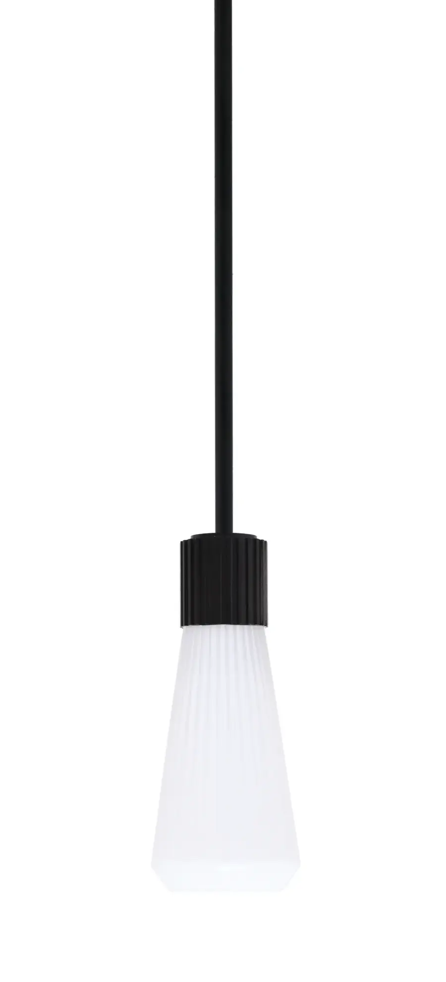 Everleigh Stem Hung Mini Pendant with White Opal Ribbed Glass - Image 1