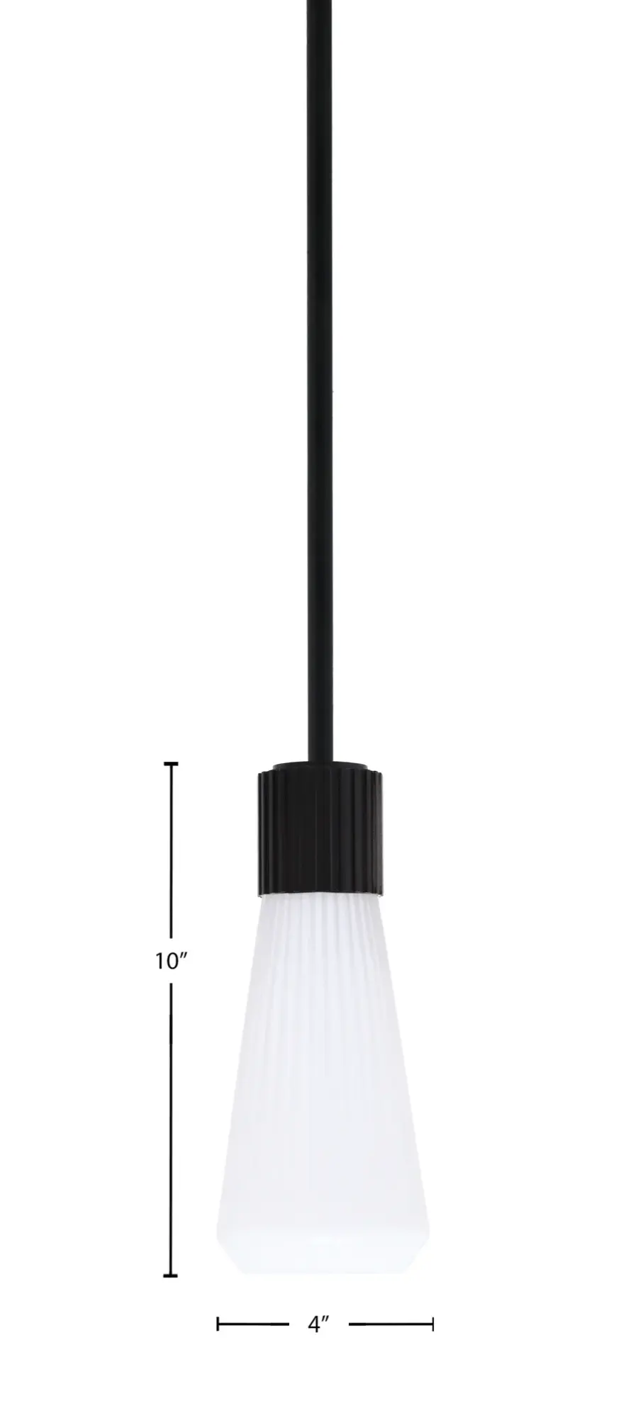 Everleigh Stem Hung Mini Pendant with White Opal Ribbed Glass - Image 2