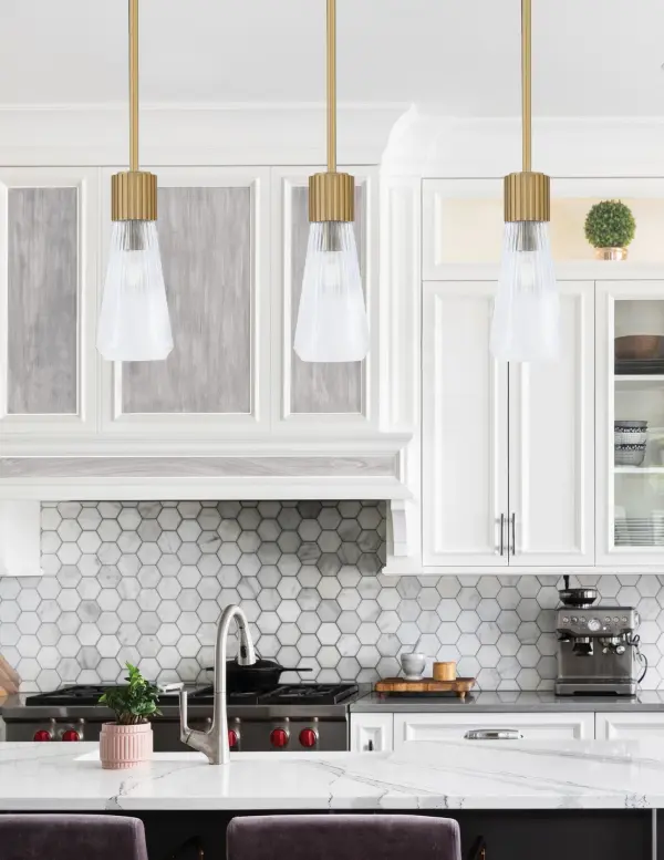 Everleigh Stem Hung Mini Pendant with Clear Ribbed Glass - Image 3