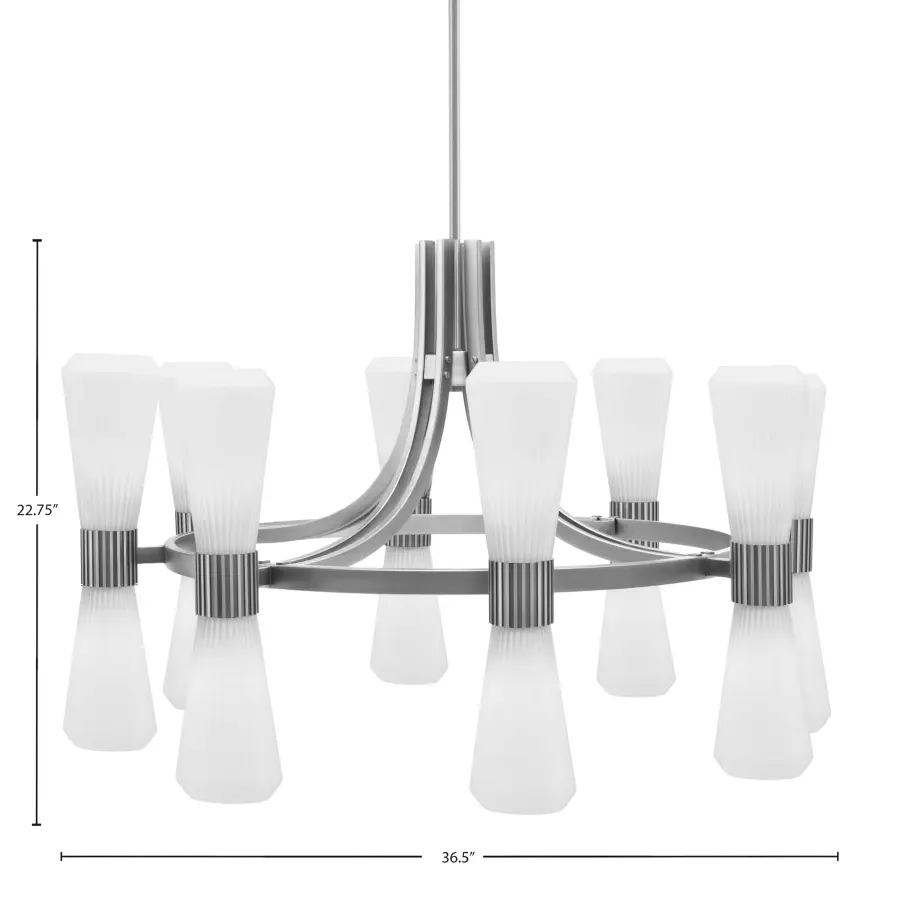 Everleigh 16-Light Chandelier in Graphite with White Opal Glass - Image 2