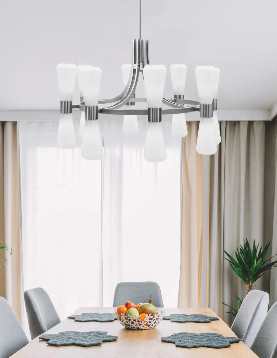 Everleigh 16-Light Chandelier in Graphite with White Opal Glass - Image 3