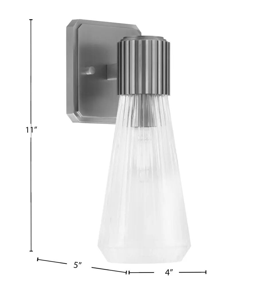 Everleigh Wall Sconce with Clear Ribbed Glass - Image 2