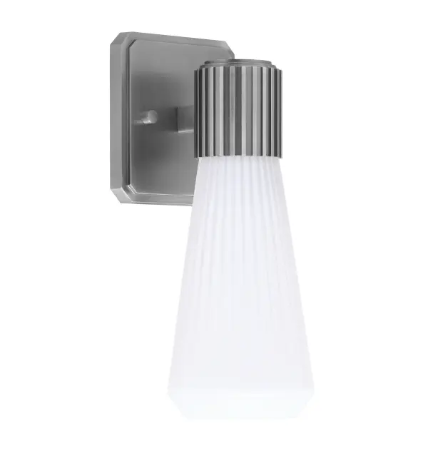 Everleigh Wall Sconce - Graphite with White Opal Ribbed Glass - Image 1