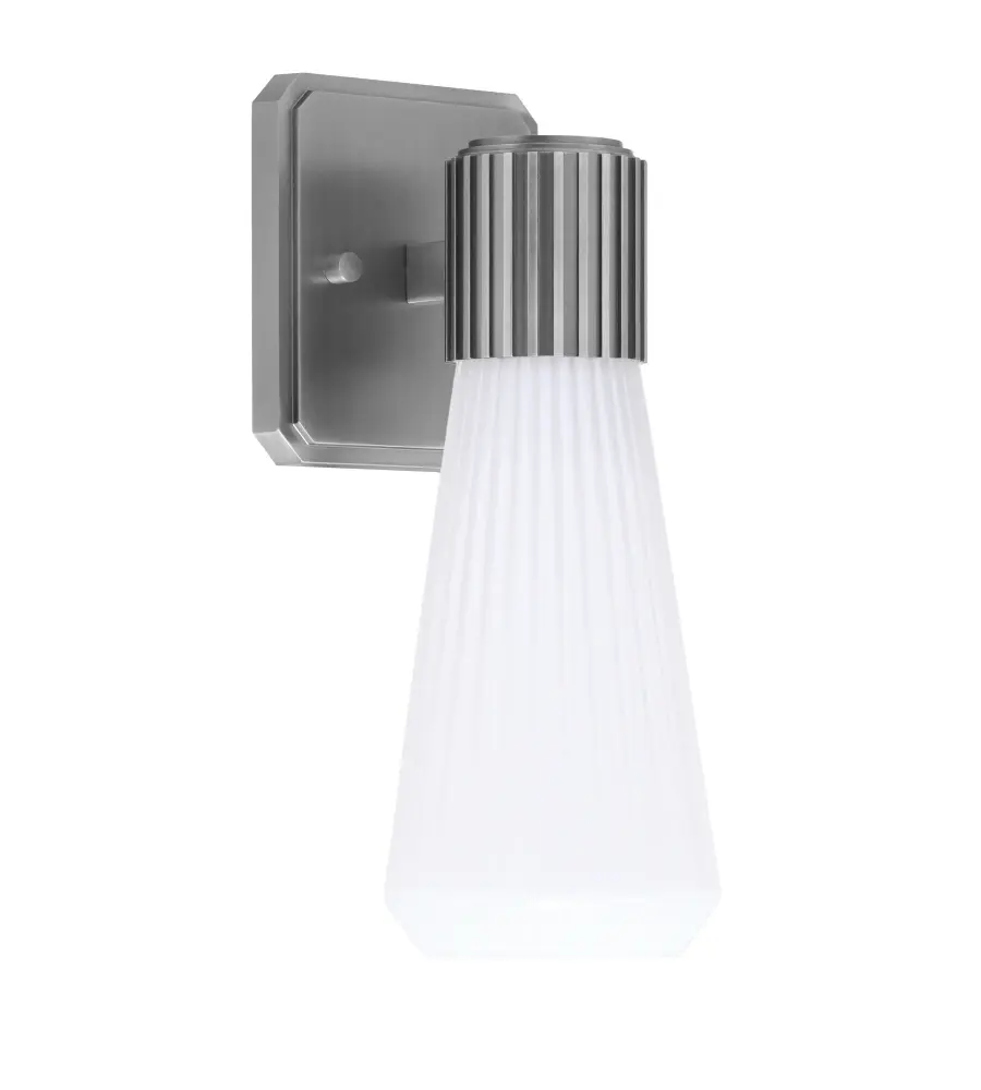 Everleigh Wall Sconce - Graphite with White Opal Ribbed Glass - Image 1