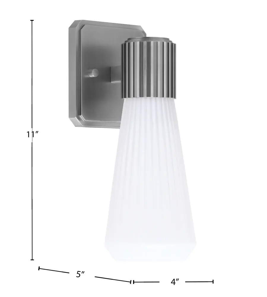 Everleigh Wall Sconce - Graphite with White Opal Ribbed Glass - Image 2