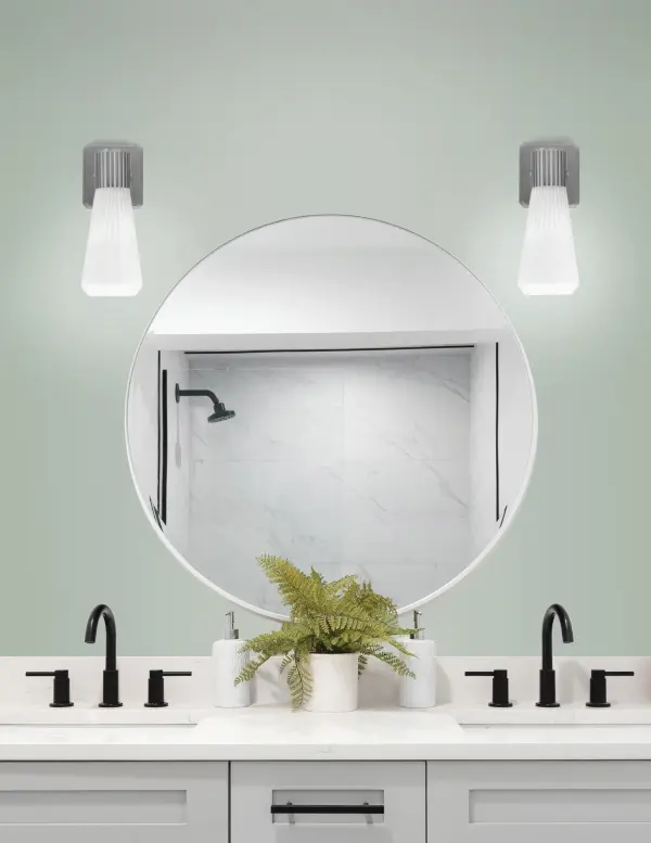 Everleigh Wall Sconce - Graphite with White Opal Ribbed Glass - Image 3
