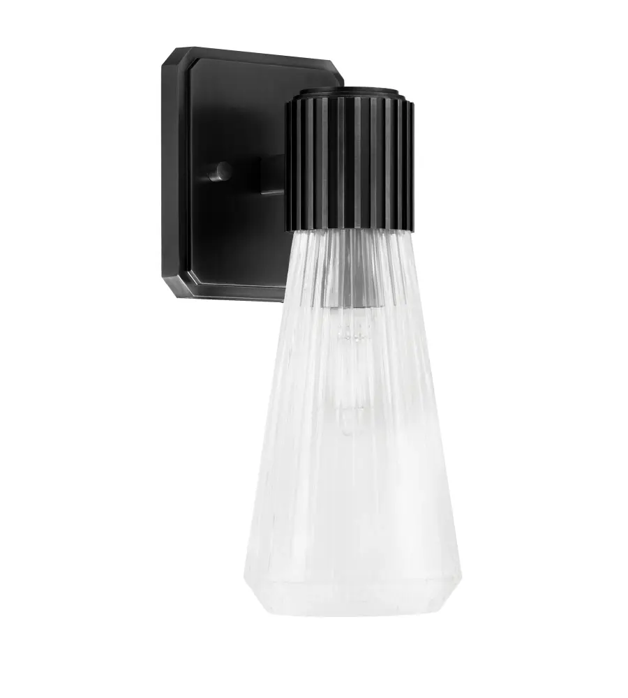 Everleigh Wall Sconce with Clear Ribbed Glass - Image 1