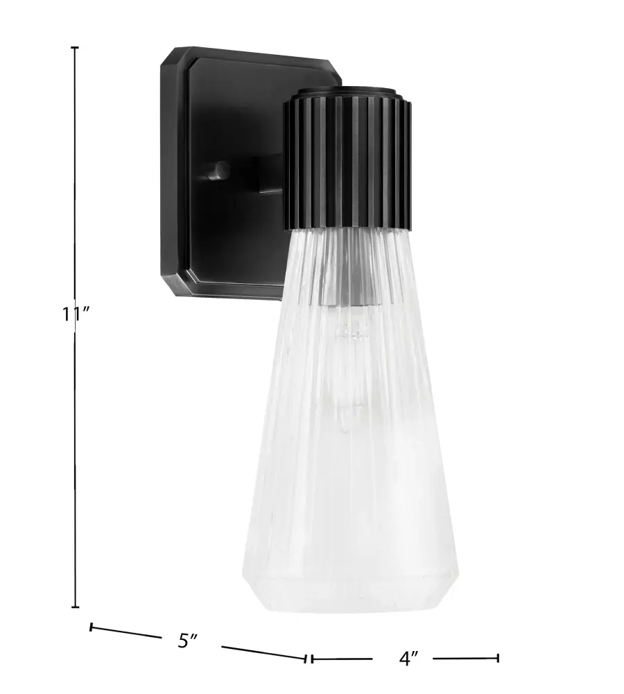 Everleigh Wall Sconce with Clear Ribbed Glass - Image 2