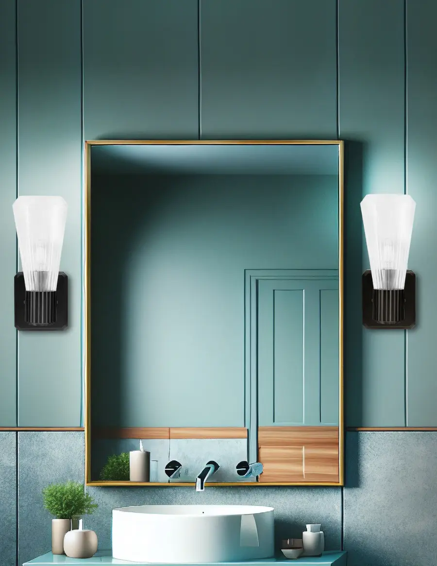 Everleigh Wall Sconce with Clear Ribbed Glass - Image 3