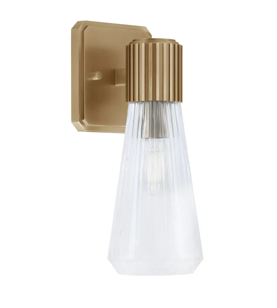 Everleigh Wall Sconce with Clear Ribbed Glass - Image 1