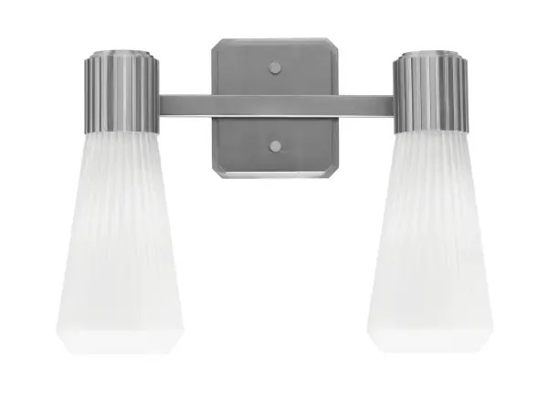 Everleigh 2-Light Bath Bar in Graphite with White Opal Ribbed Glass - Image 1