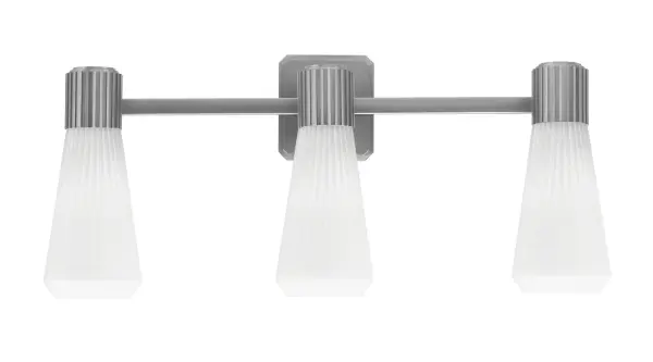 Everleigh 3 Light Bath Bar in Graphite with White Opal Ribbed Glass - Image 1
